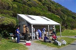 Toilet block - Pukerua Bay beach (Planting day, Spring 2011).
