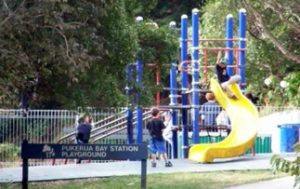 Under 6's playground next to skate park.