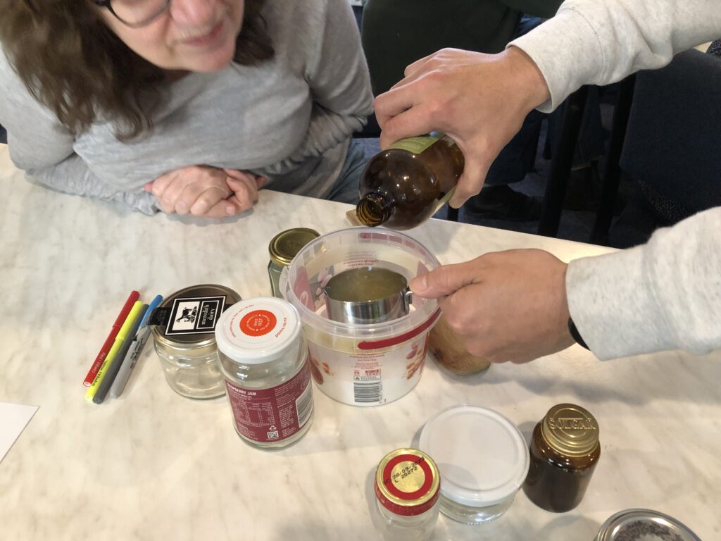 Mixing ingredients for a household cleaner